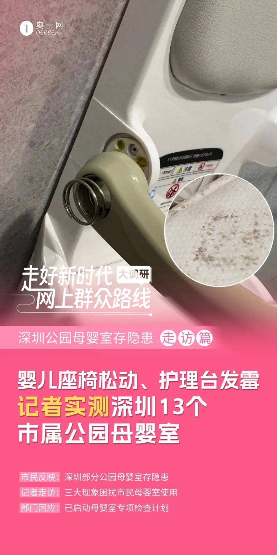 座椅松動(dòng)、護(hù)理臺(tái)發(fā)霉!深圳部分母嬰室管理堪憂<strong></p>
<p>母嬰護(hù)理
</strong>,部門回應(yīng):母嬰護(hù)理